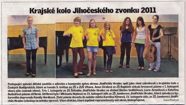 Krajské kolo Jihočeského zvonku 2011